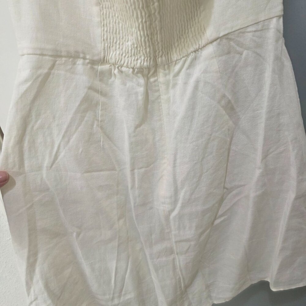 Babaton Women’s White Linen Blend Halter Mini Dress – Size 4 - Picture 10 of 13